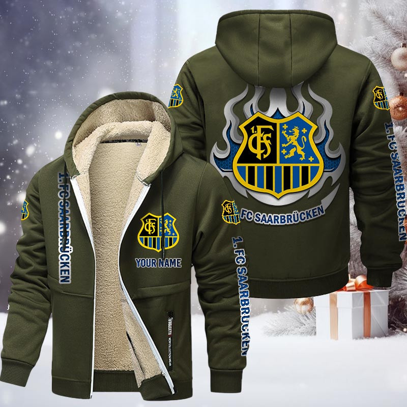 FC Saarbrucken Gefütterte Kapuzenjacke - FCS Samt Zip-Hoodie
