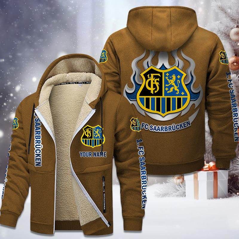 FC Saarbrucken Gefütterte Kapuzenjacke - FCS Samt Zip-Hoodie – Bild 4