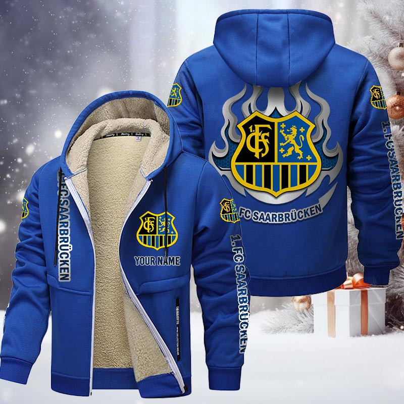 FC Saarbrucken Gefütterte Kapuzenjacke - FCS Samt Zip-Hoodie – Bild 8