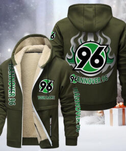 Hannover 96 Gefütterte Kapuzenjacke - H96 Samt Zip-Hoodie