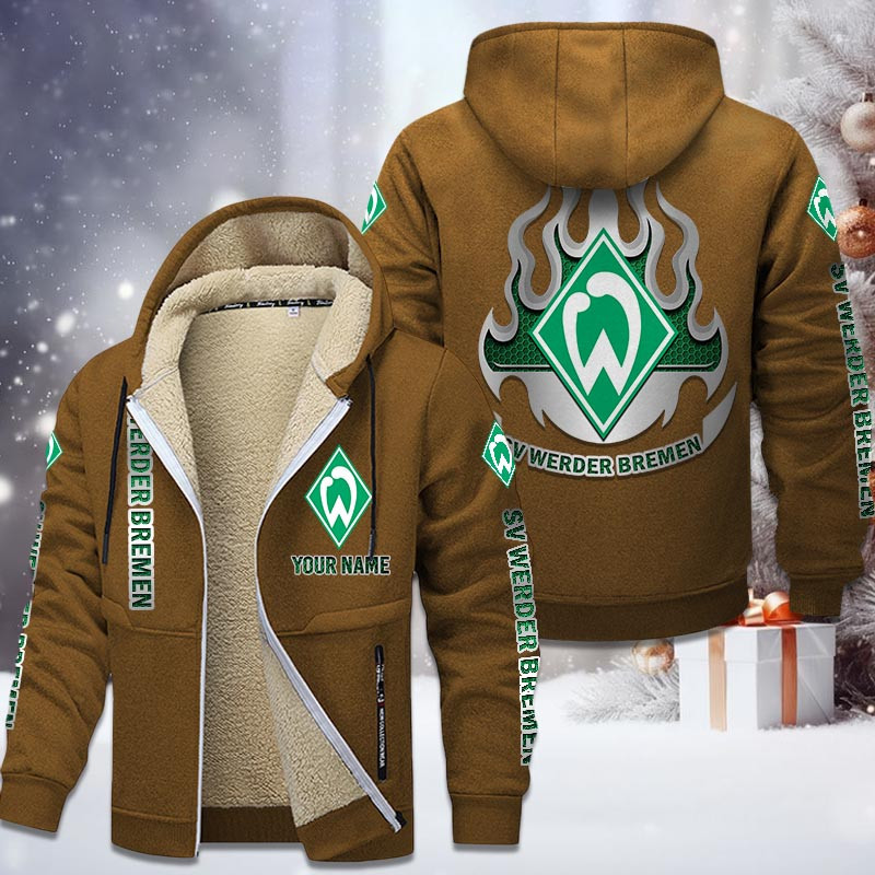 SV Werder Bremen Gefütterte Kapuzenjacke - SVW Samt Zip-Hoodie (Ver.3) – Bild 4