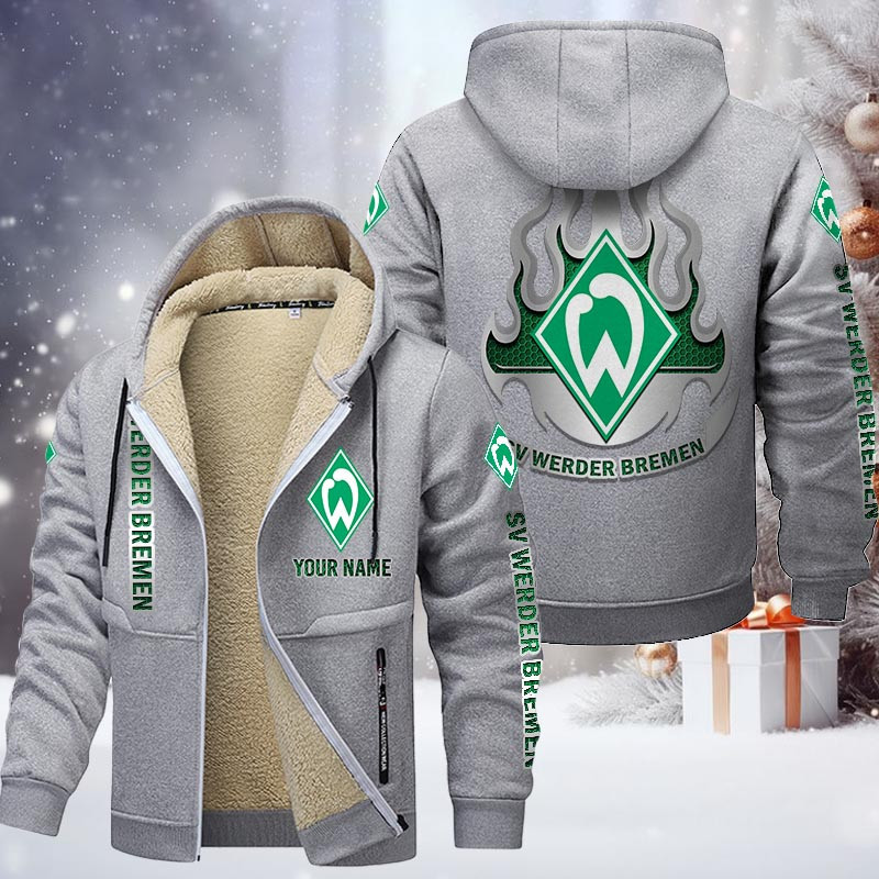 SV Werder Bremen Gefütterte Kapuzenjacke - SVW Samt Zip-Hoodie (Ver.3) – Bild 6