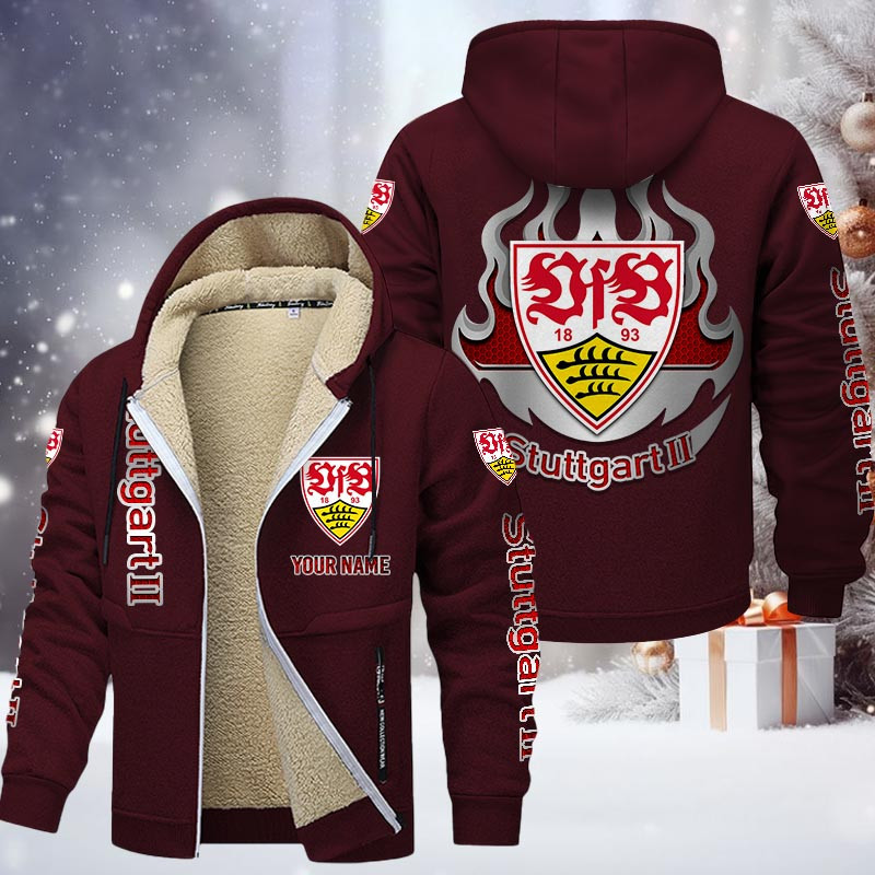VfB Stuttgart II Gefütterte Kapuzenjacke - VFB Samt Zip-Hoodie (Ver.3) – Bild 10