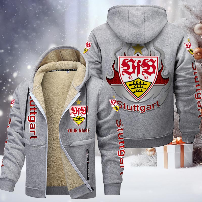 VfB Stuttgart Gefütterte Kapuzenjacke - VFB Samt Zip-Hoodie (Ver.2) – Bild 6