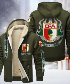 Alternative view of FC Augsburg Gefütterte Kapuzenjacke - FCA Samt Zip-Hoodie