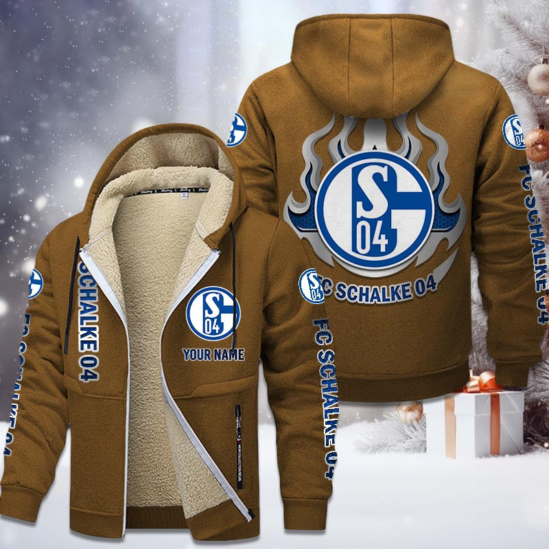 FC Schalke 04 Gefütterte Kapuzenjacke - S04 Samt Zip-Hoodie – Bild 4