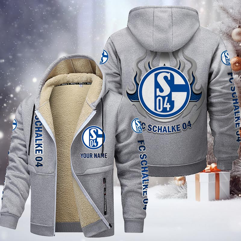 FC Schalke 04 Gefütterte Kapuzenjacke - S04 Samt Zip-Hoodie – Bild 6