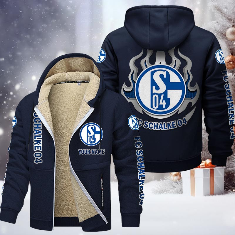 FC Schalke 04 Gefütterte Kapuzenjacke - S04 Samt Zip-Hoodie – Bild 7