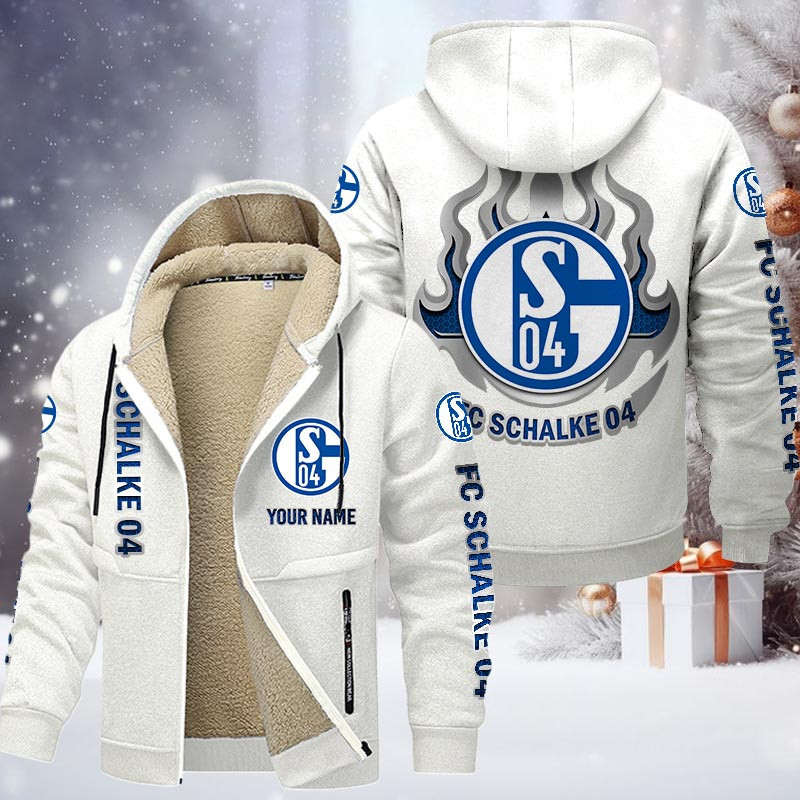 FC Schalke 04 Gefütterte Kapuzenjacke - S04 Samt Zip-Hoodie – Bild 9