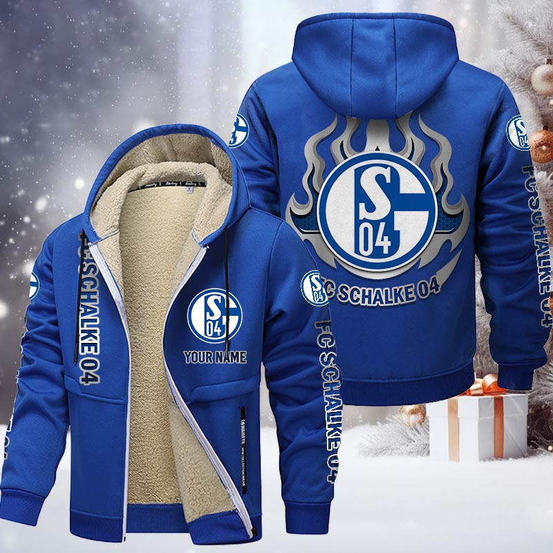 FC Schalke 04 Gefütterte Kapuzenjacke - S04 Samt Zip-Hoodie – Bild 8