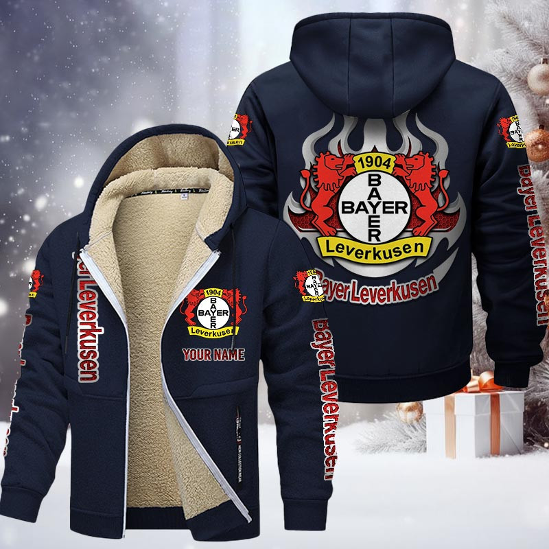 Bayer 04 Leverkusen Gefütterte Kapuzenjacke - B04 Samt Zip-Hoodie – Bild 7