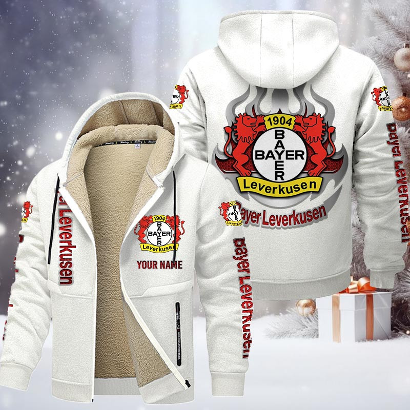 Bayer 04 Leverkusen Gefütterte Kapuzenjacke - B04 Samt Zip-Hoodie – Bild 9