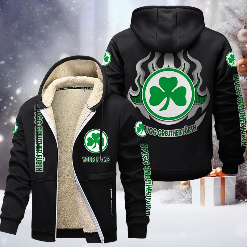 SpVgg Greuther Furth Gefütterte Kapuzenjacke - SGF Samt Zip-Hoodie (Ver.2) – Bild 3