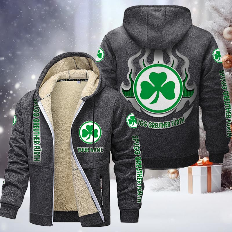 SpVgg Greuther Furth Gefütterte Kapuzenjacke - SGF Samt Zip-Hoodie (Ver.2) – Bild 5