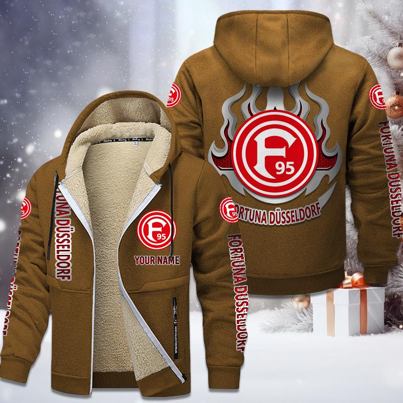 Fortuna Dusseldorf Gefütterte Kapuzenjacke - F95 Samt Zip-Hoodie – Bild 4