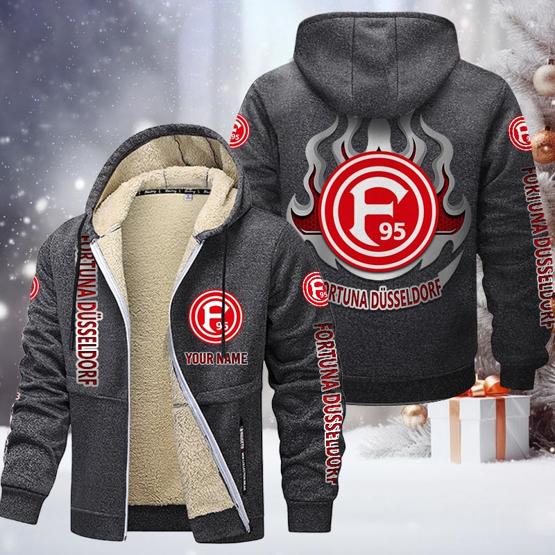 Fortuna Dusseldorf Gefütterte Kapuzenjacke - F95 Samt Zip-Hoodie – Bild 5