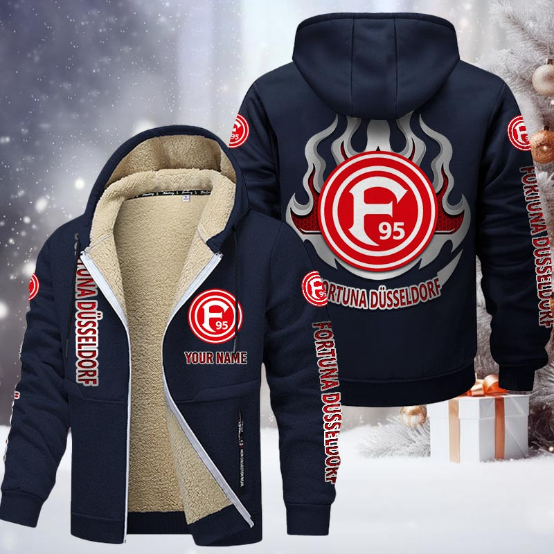 Fortuna Dusseldorf Gefütterte Kapuzenjacke - F95 Samt Zip-Hoodie – Bild 7