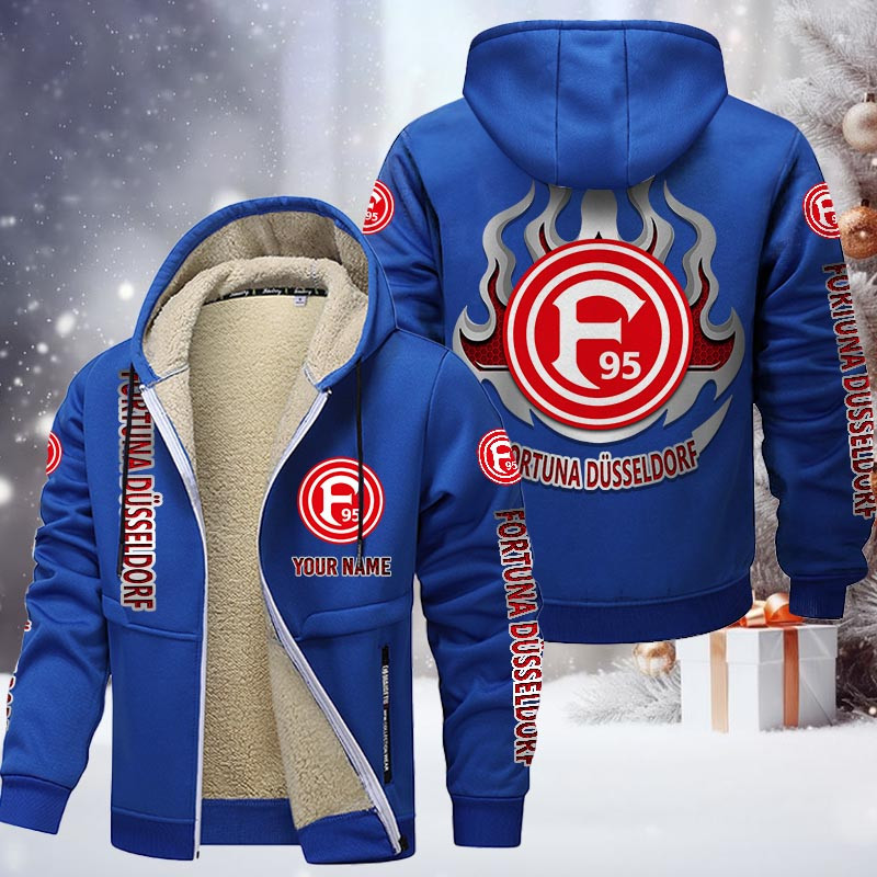 Fortuna Dusseldorf Gefütterte Kapuzenjacke - F95 Samt Zip-Hoodie – Bild 8