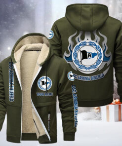 Arminia Bielefeld Gefütterte Kapuzenjacke - DSC Samt Zip-Hoodie (Ver.2)