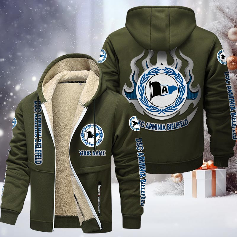 Arminia Bielefeld Gefütterte Kapuzenjacke - DSC Samt Zip-Hoodie (Ver.2)