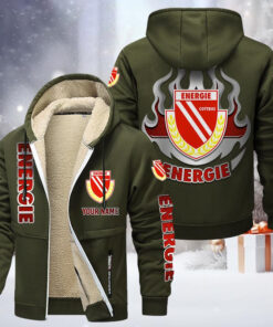 Energie Cottbus Gefütterte Kapuzenjacke - FCE Samt Zip-Hoodie (Ver.2)