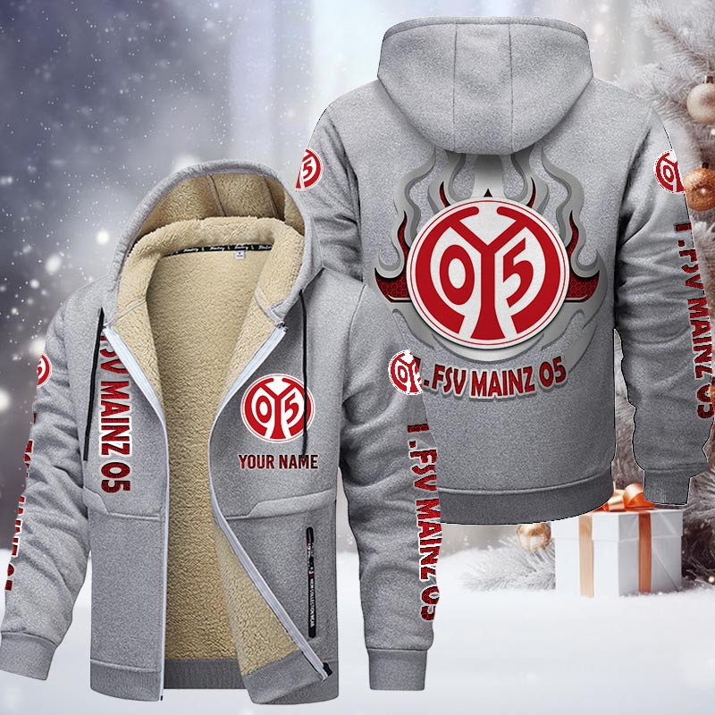 1. FSV Mainz 05 Gefütterte Kapuzenjacke - M05 Samt Zip-Hoodie (Ver.2) – Bild 6
