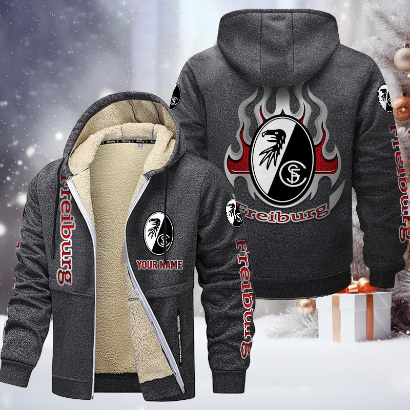 SC Freiburg Gefütterte Kapuzenjacke - SCF Samt Zip-Hoodie – Bild 5