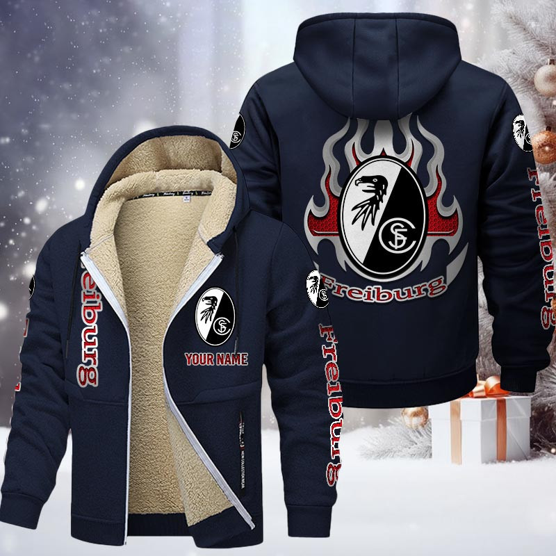 SC Freiburg Gefütterte Kapuzenjacke - SCF Samt Zip-Hoodie – Bild 7