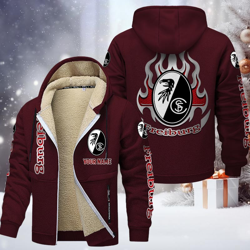 SC Freiburg Gefütterte Kapuzenjacke - SCF Samt Zip-Hoodie – Bild 10