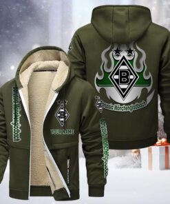 Borussia Monchengladbach Gefütterte Kapuzenjacke - BMG Samt Zip-Hoodie