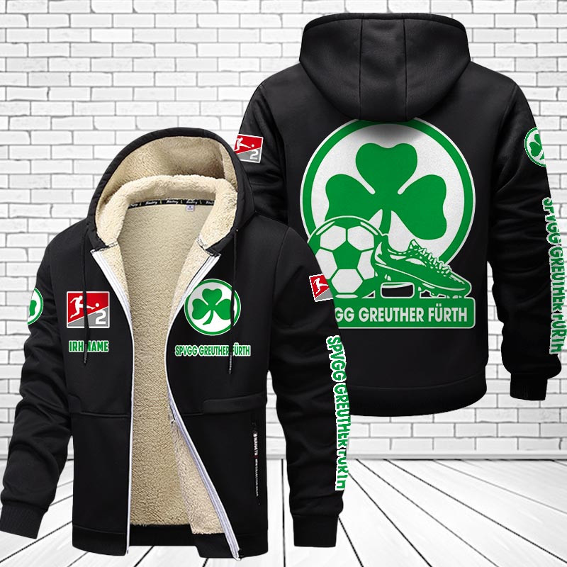 SpVgg Greuther Furth Gefütterte Kapuzenjacke - SGF Samt Zip-Hoodie – Bild 3