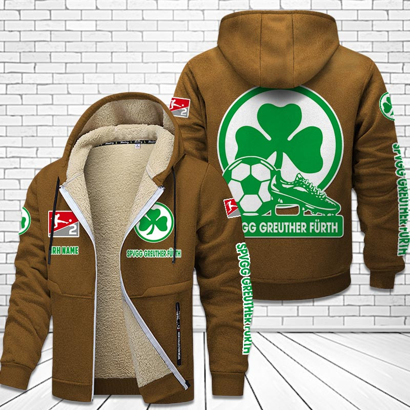 SpVgg Greuther Furth Gefütterte Kapuzenjacke - SGF Samt Zip-Hoodie – Bild 4