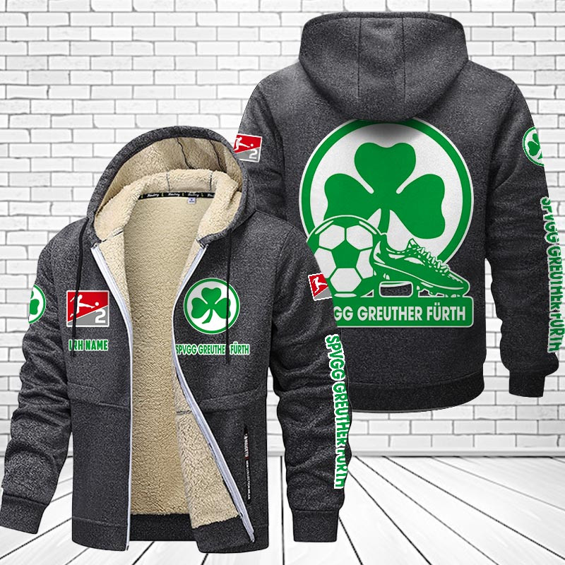 SpVgg Greuther Furth Gefütterte Kapuzenjacke - SGF Samt Zip-Hoodie – Bild 5