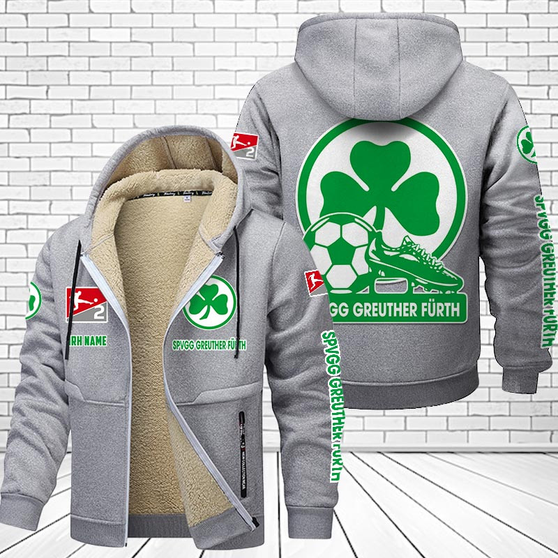 SpVgg Greuther Furth Gefütterte Kapuzenjacke - SGF Samt Zip-Hoodie – Bild 6