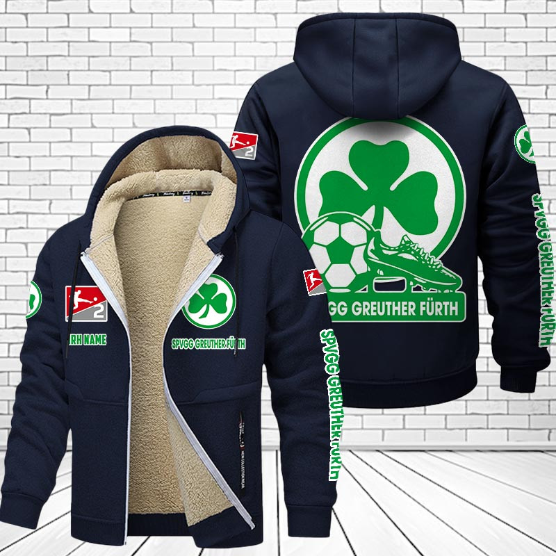 SpVgg Greuther Furth Gefütterte Kapuzenjacke - SGF Samt Zip-Hoodie – Bild 7
