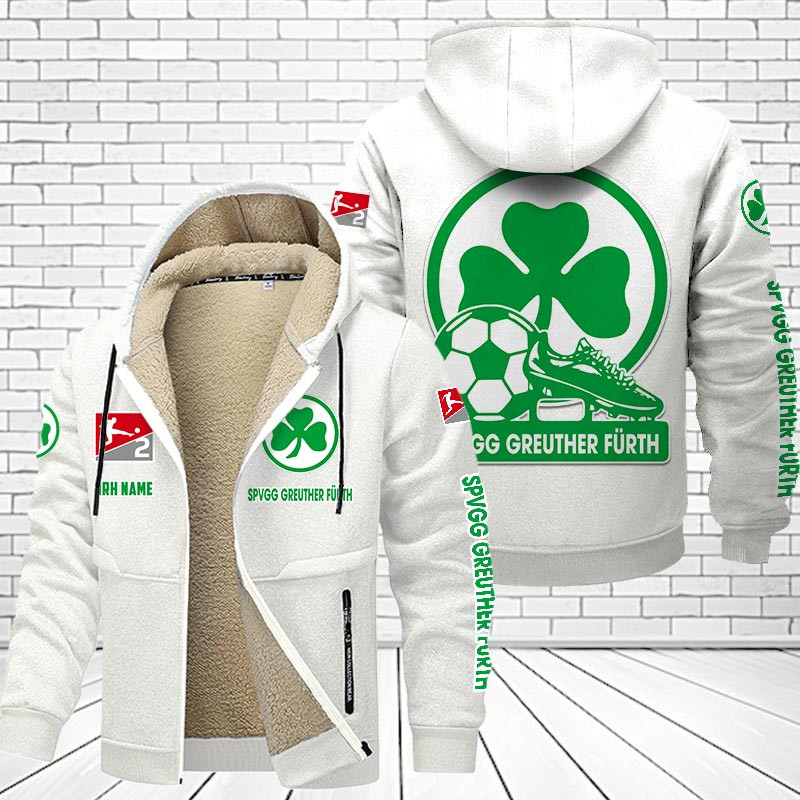 SpVgg Greuther Furth Gefütterte Kapuzenjacke - SGF Samt Zip-Hoodie – Bild 9