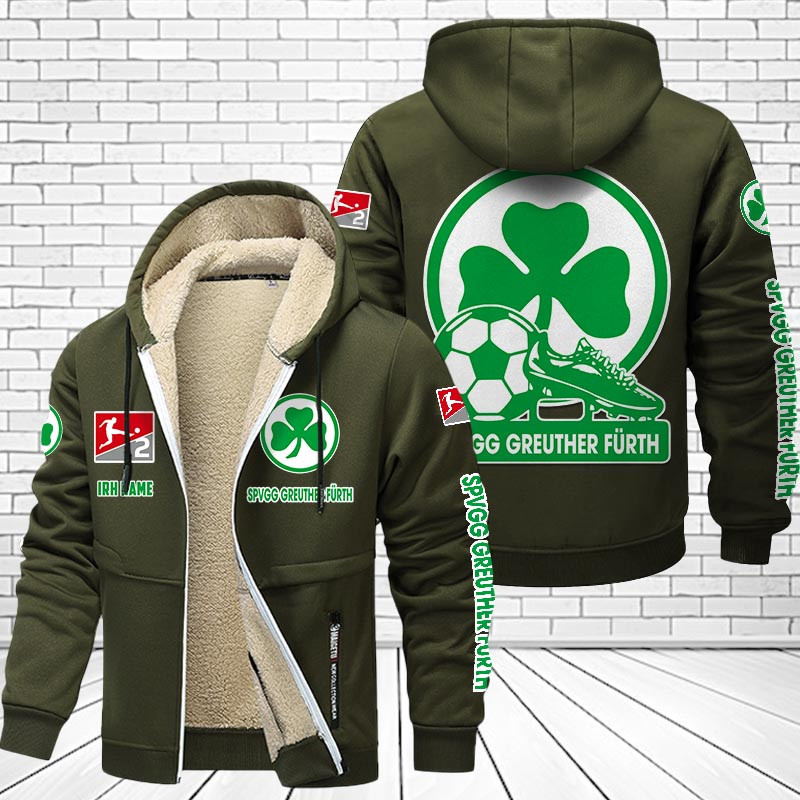 SpVgg Greuther Furth Gefütterte Kapuzenjacke - SGF Samt Zip-Hoodie