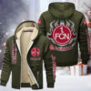 1. FC Nurnberg Gefütterte Kapuzenjacke - FCN Samt Zip-Hoodie