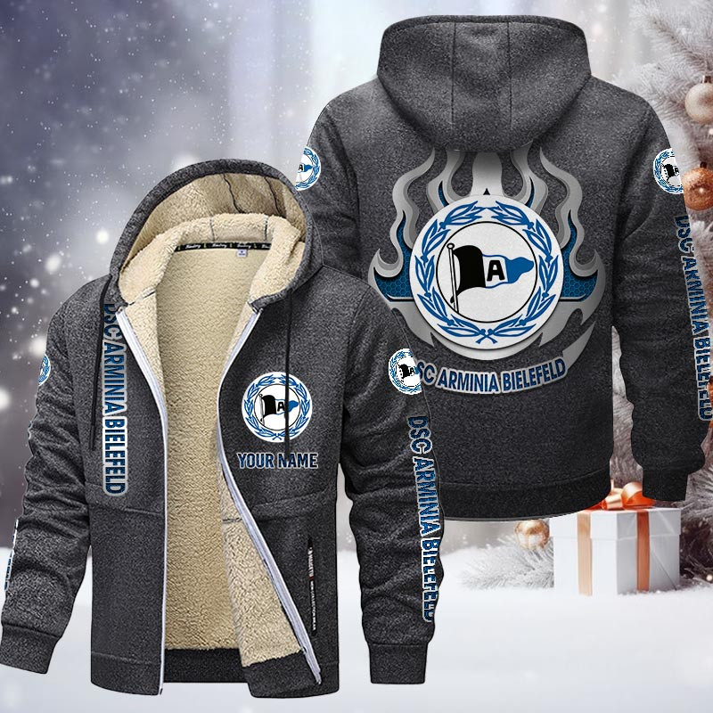 Arminia Bielefeld Gefütterte Kapuzenjacke - DSC Samt Zip-Hoodie – Bild 5