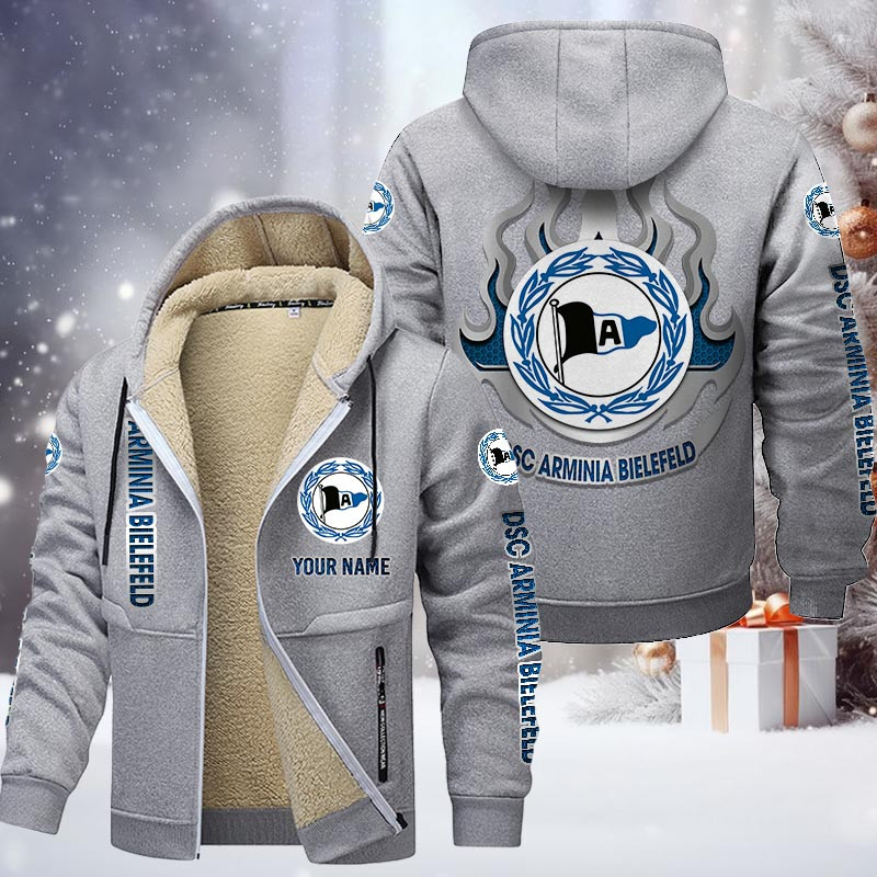 Arminia Bielefeld Gefütterte Kapuzenjacke - DSC Samt Zip-Hoodie – Bild 6