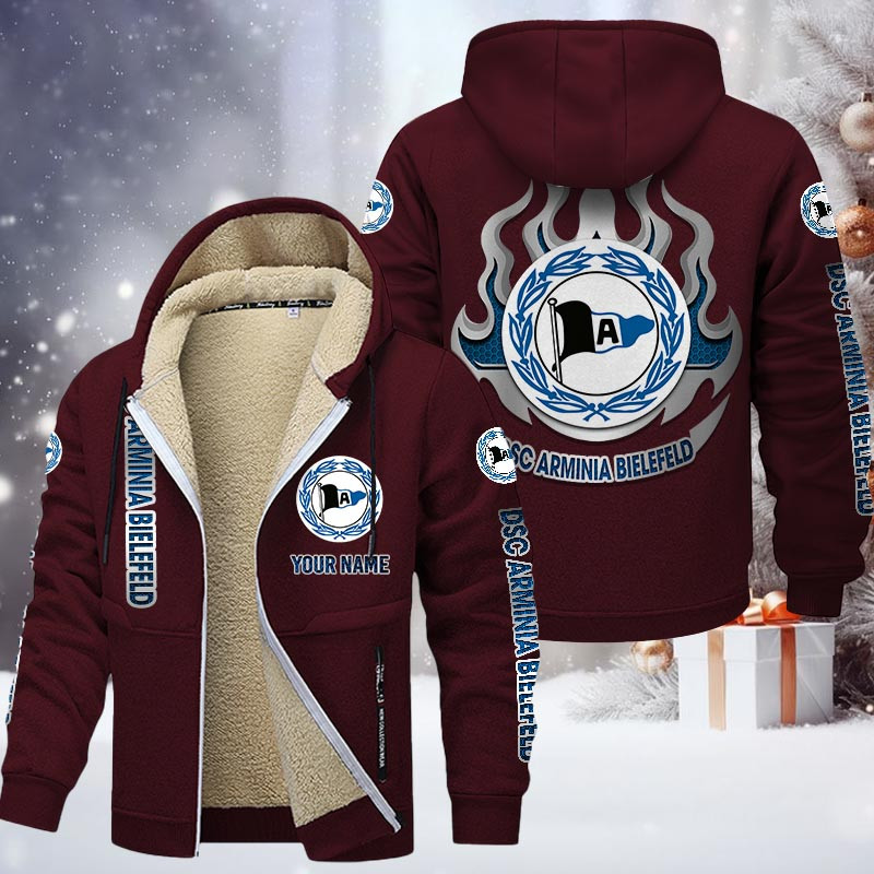Arminia Bielefeld Gefütterte Kapuzenjacke - DSC Samt Zip-Hoodie – Bild 10