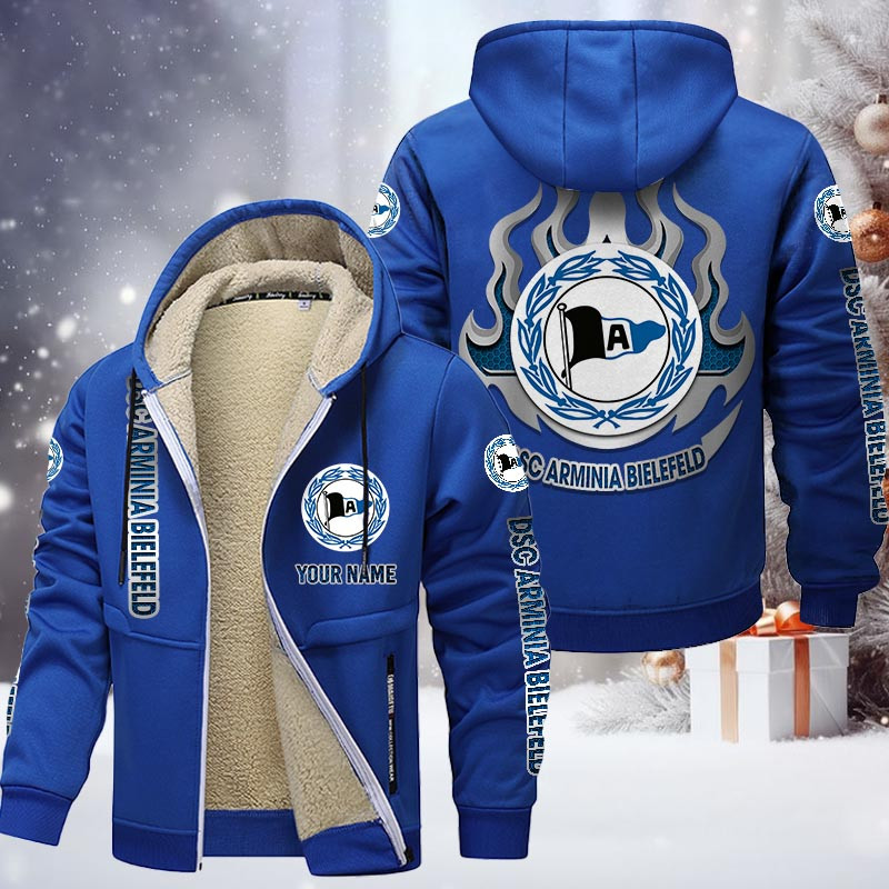 Arminia Bielefeld Gefütterte Kapuzenjacke - DSC Samt Zip-Hoodie – Bild 8