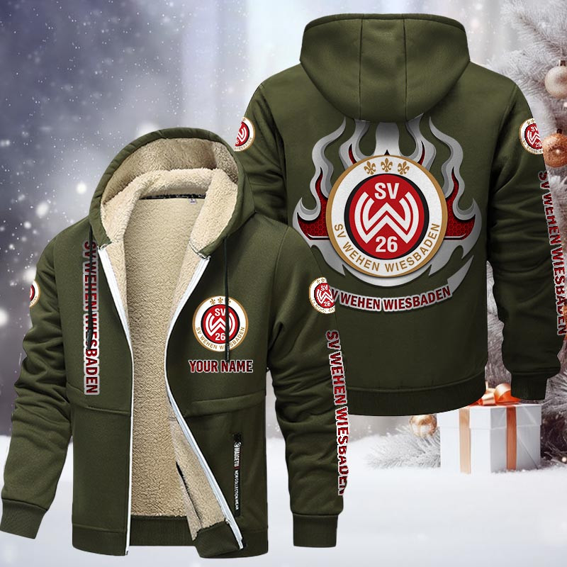 Wehen Wiesbaden Gefütterte Kapuzenjacke - SVW Samt Zip-Hoodie