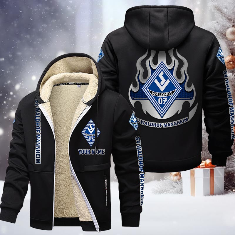 Waldhof Mannheim Gefütterte Kapuzenjacke - SVW Samt Zip-Hoodie (Ver.2) – Bild 3