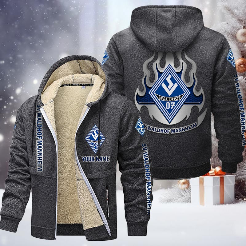 Waldhof Mannheim Gefütterte Kapuzenjacke - SVW Samt Zip-Hoodie (Ver.2) – Bild 5