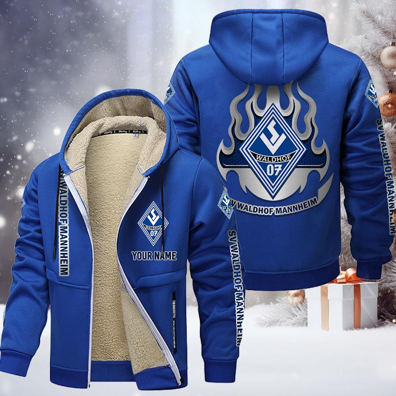 Waldhof Mannheim Gefütterte Kapuzenjacke - SVW Samt Zip-Hoodie (Ver.2) – Bild 8