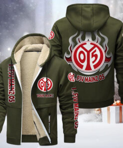 1. FSV Mainz 05 Gefütterte Kapuzenjacke - M05 Samt Zip-Hoodie