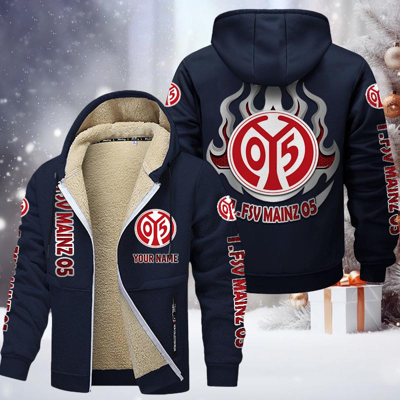 1. FSV Mainz 05 Gefütterte Kapuzenjacke - M05 Samt Zip-Hoodie – Bild 7