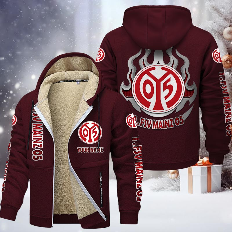 1. FSV Mainz 05 Gefütterte Kapuzenjacke - M05 Samt Zip-Hoodie – Bild 10
