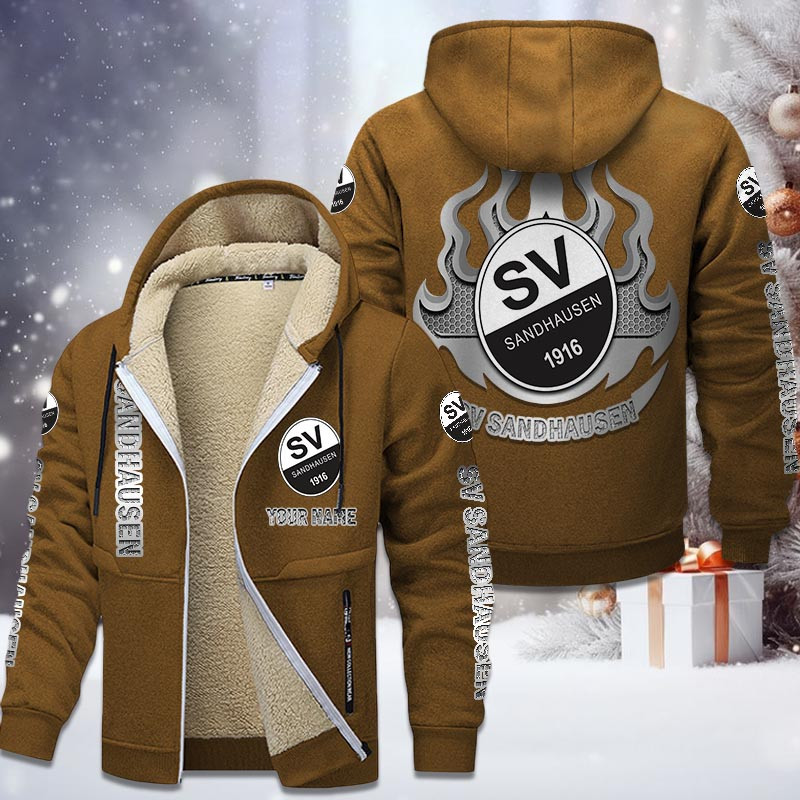 SV Sandhausen Gefütterte Kapuzenjacke - SVS Samt Zip-Hoodie – Bild 4